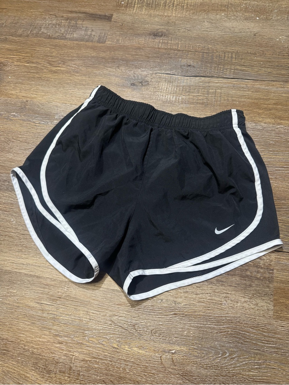 Nike Women’s Black Athletic Shorts with White Piping